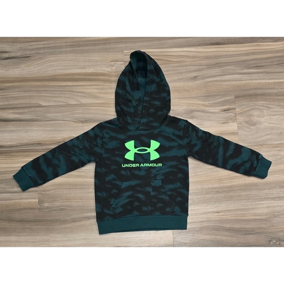 Under Armour Hoodie – Size 3T – Black/Green with Logo - Picture 1 of 5